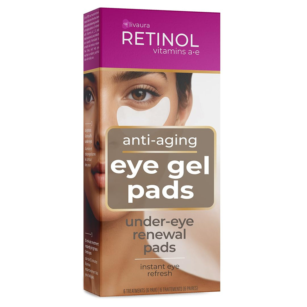 LIVAURA Retinol Under Eye Patches - Eye Masks for Dark Circles and Bags | Cooling collagen under-eye patches that de-puff, hydrate and smooth dark circles, bags and fine lines - anti-aging eye pads