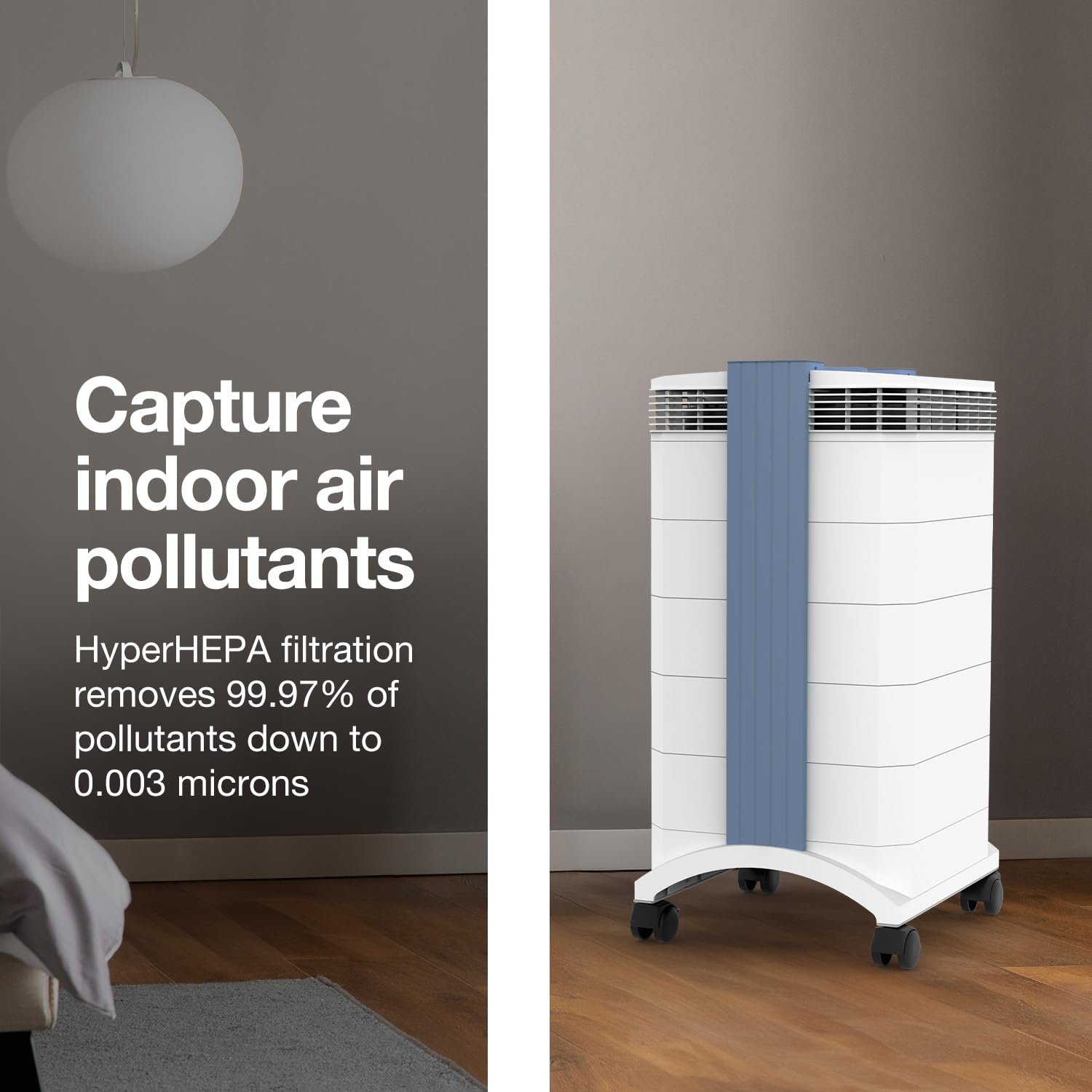IQAir HealthPro Plus XE Air Purifier - Smart HyperHEPA Filtration for Large Rooms up to 1125 sq ft - Smoke, Viruses, Allergens, Asthma, Mold, Dust, Pets, Swiss Made, WiFi Enabled