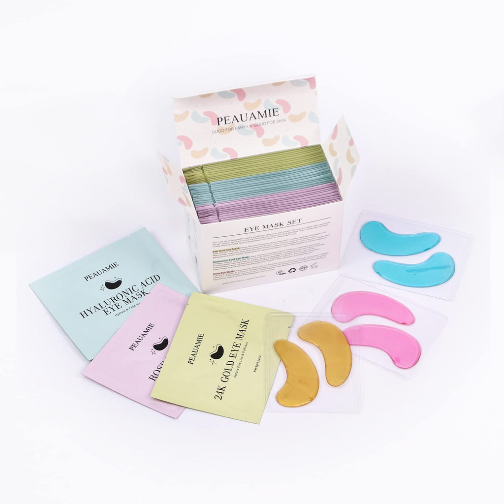 PEAUAMIE Under Eye Patches Collagen and Peptide Eye Mask for Dark Circles and Puffiness,Face Mask Skin Care Products 30 Pairs