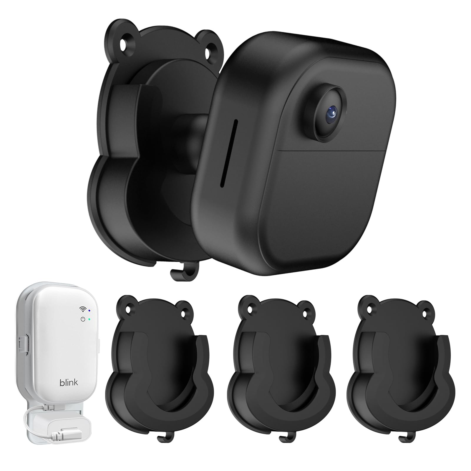 3 Pack Blink Camera Wall Mount Bracket – Adhesive or Drill Installation for Blink Mini 2K+/Mini 2/Outdoor 4/Outdoor 2K+/Indoor Cameras with Sync Module Core Outlet Mount