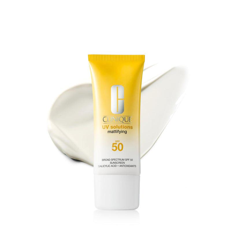 Clinique UV Solutions Sunscreen Broad Spectrum SPF 50 With Antioxidants | In Mattifying & Hydrating Formulas | No White Cast | Safe For Sensitive Skin, 1.3 Fl Oz