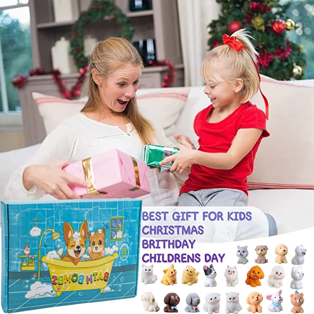 Kids Bath Bombs with Surprise Inside, 20 Pack Bring Dog and cat Toys Gift Set, Natural Organic Bubble Bath Foam Bath