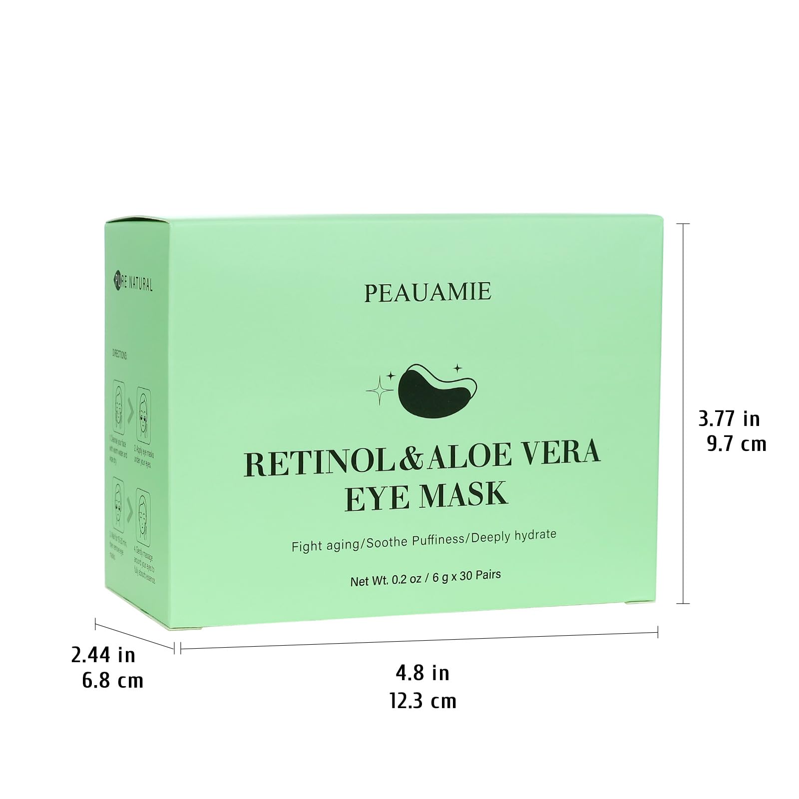 PEAUAMIE Under Eye Patches Collagen and Peptide Eye Mask for Dark Circles and Puffiness,Face Mask Skin Care Products 30 Pairs