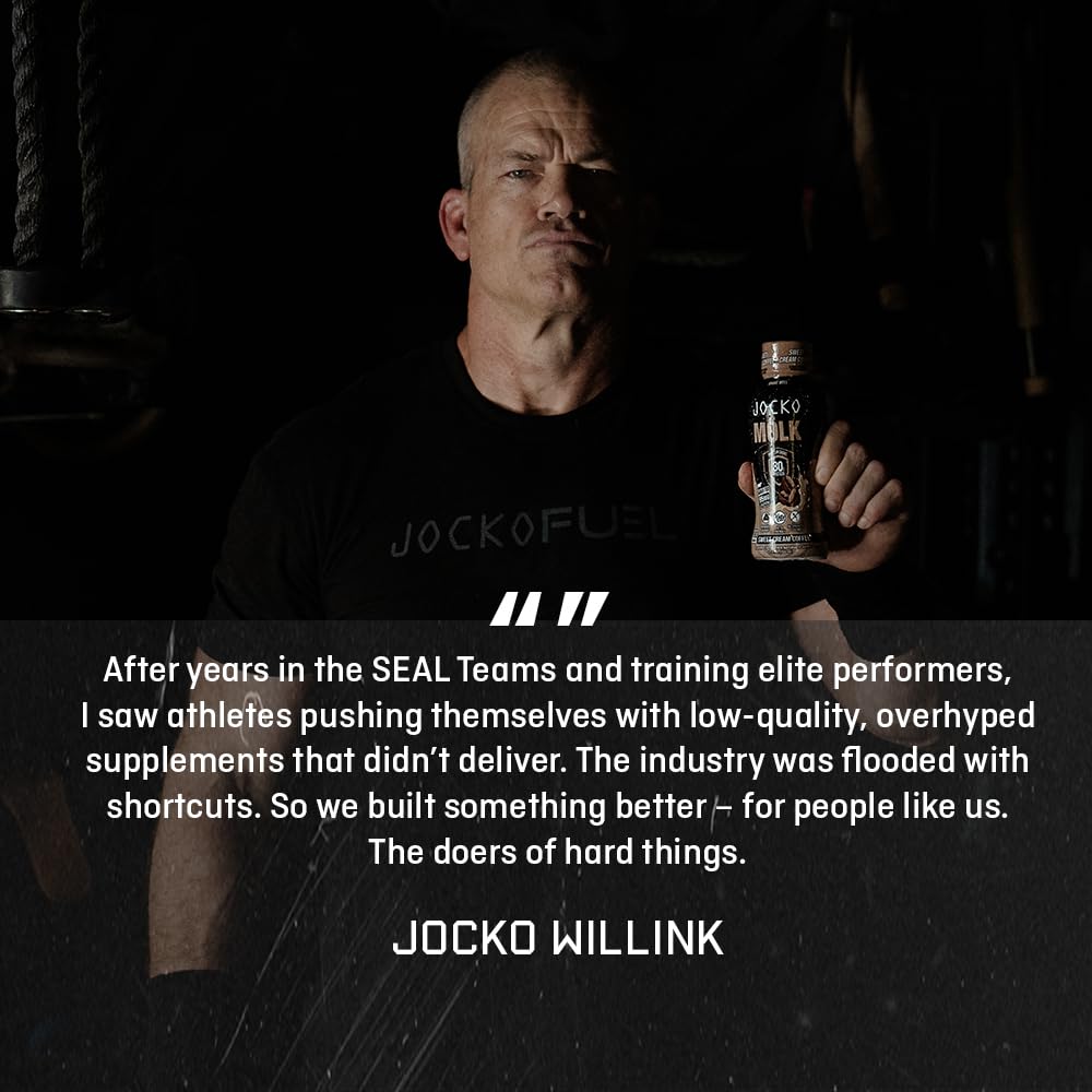 Jocko Mölk 30g Grass Fed Protein Shakes – No Added Sugar Protein Drinks KETO Friendly - Ready to Drink 12 FL Oz (Pack of 12) Chocolate