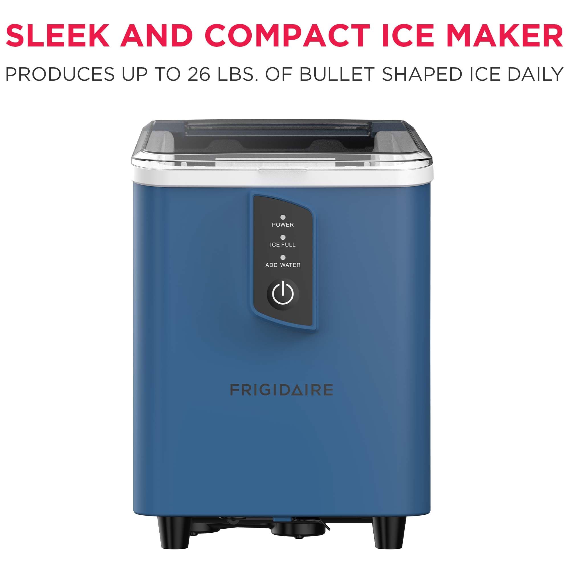 FRIGIDAIRE EFIC128AMZBLK Compact Countertop Ice Maker, 26 lb per Day, Black