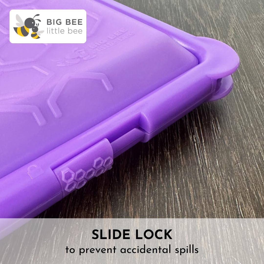 Big Bee, Little Bee SoftShell Reusable Silicone Food Storage Container - Clamshell Snap-Close Design, No Lost Lids, Easy to Clean, Compact for Travel, Meal Prep, Microwave Freezer and Dishwasher Safe
