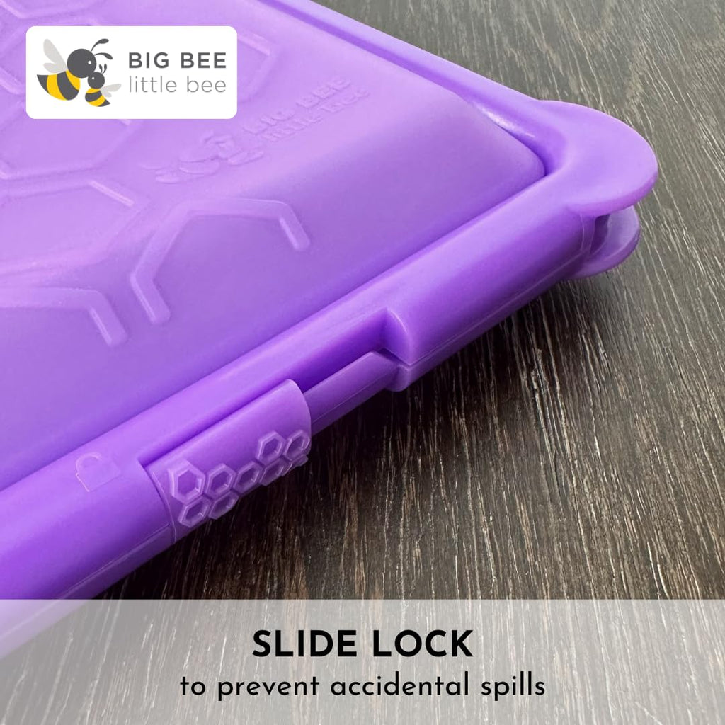 Big Bee, Little Bee SoftShell Reusable Silicone Food Storage Container - Clamshell Snap-Close Design, No Lost Lids, Easy to Clean, Compact for Travel, Meal Prep, Microwave Freezer and Dishwasher Safe