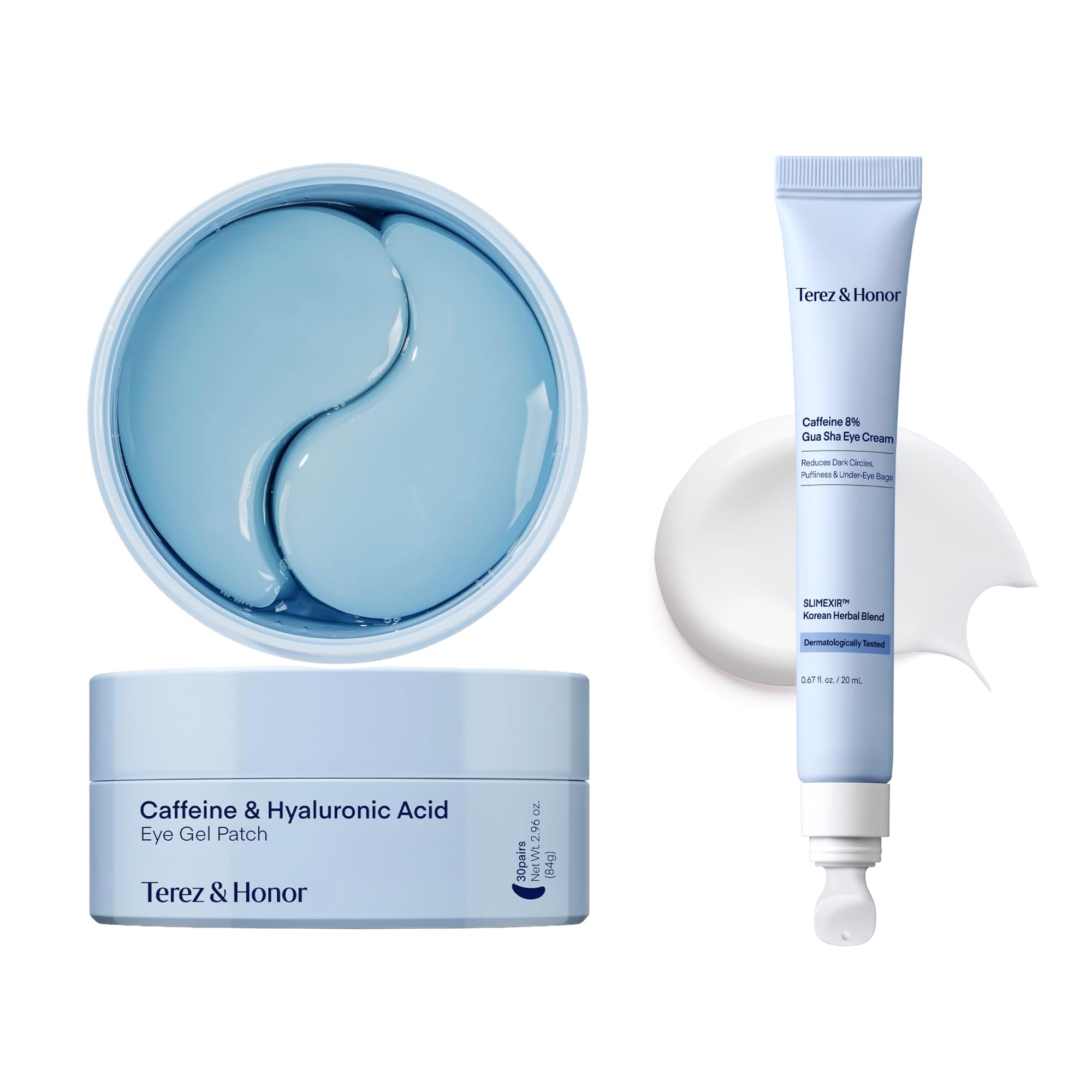 TEREZ & HONOR Peptide Collagen Under Eye Patches - 60 Korean Firming, Glowing & Hydrating Hydrogel Mask for Puffy Eyes, Dark Circles, Wrinkles, Fine Lines, Undereye Bags - Anti-Aging Eye Gel Pads