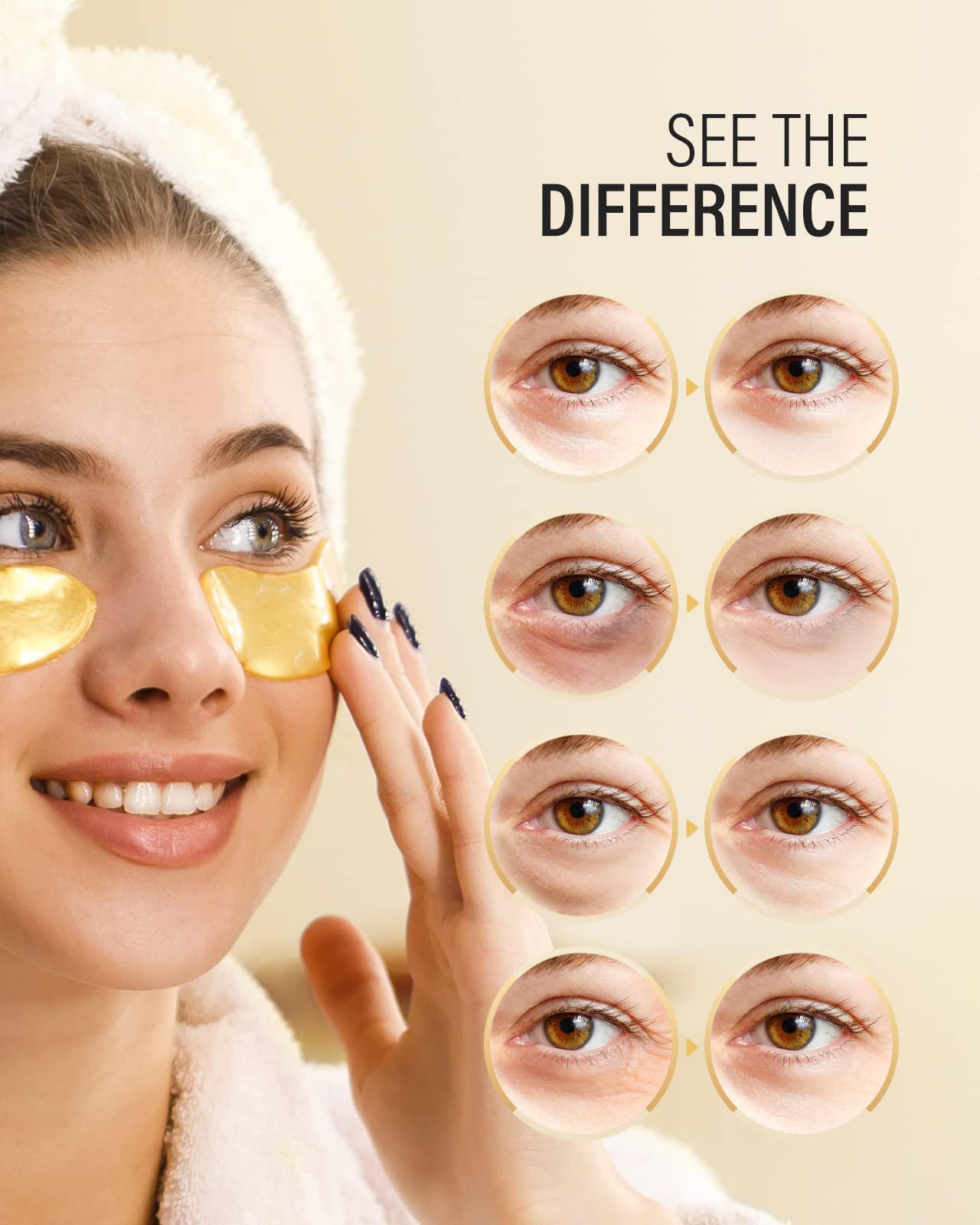 Maskiss Under Eye Patches (50 Pairs), Hyaluronic Acid Eye Masks for Dark Circles Puffy Eyes Undereye Bags, Collagen Eye Patches for Wrinkles and Hydrate, Skin Care Gift for Her