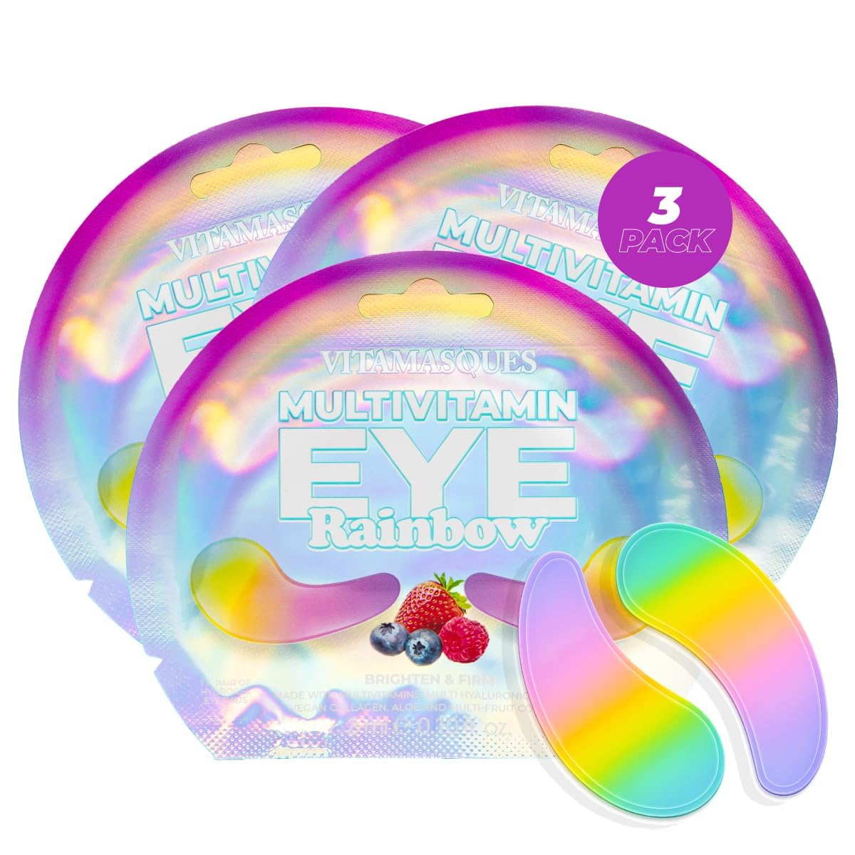 Vitamasques Diamond Eye Pads 3-Pack - Soothing and Rejuvenating Eye Patches Korean Skin Care Reduce Fine Lines, Puffiness & Dark Circles