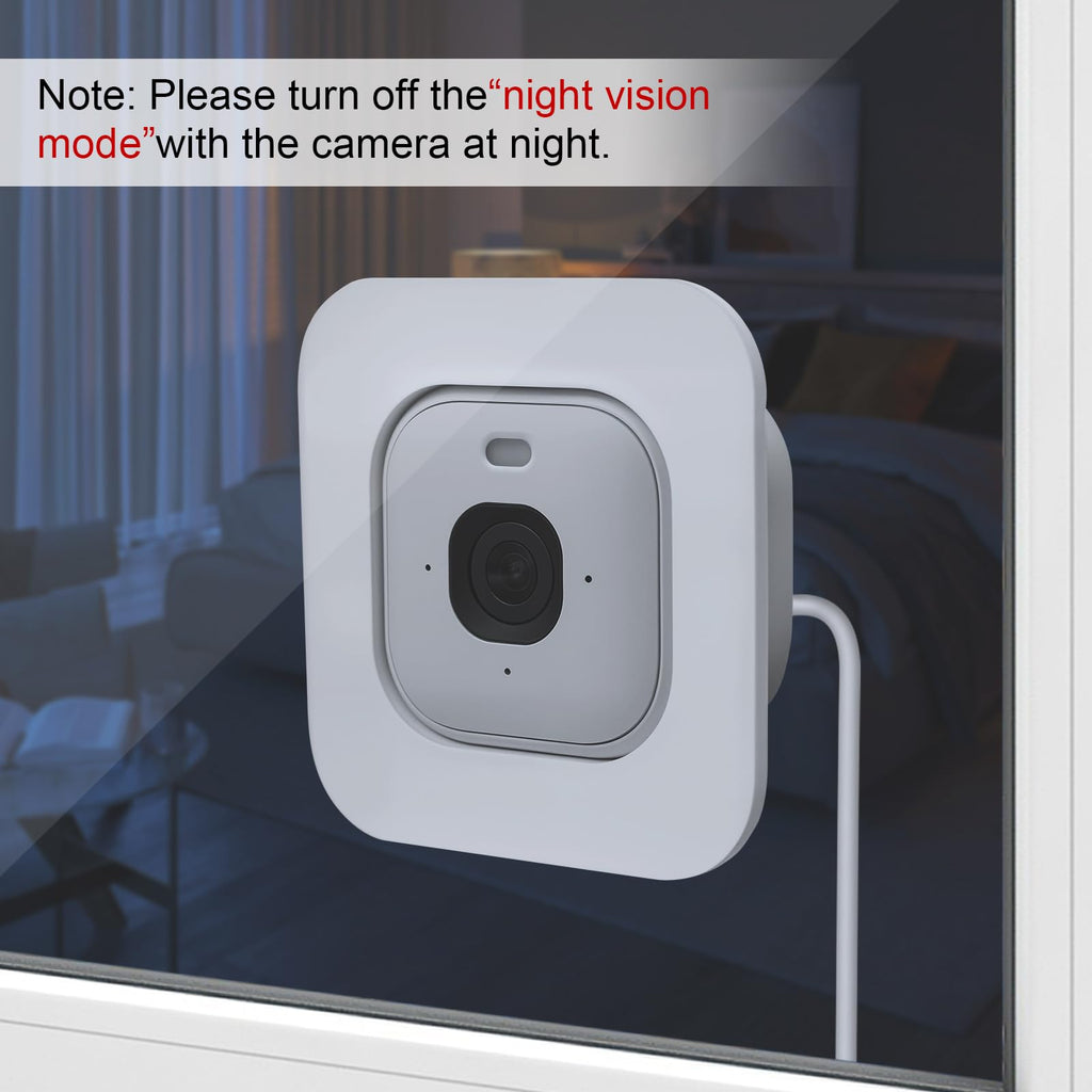 2 Pack Window Mount Compatible with Blink Mini Indoor, Secured Camera Glass Wall Holder for Single Pane Glass Windows/Doors for Outside Security Monitoring,White