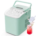 Sweetcrispy Countertop Ice Maker with Scoop, Basket and Handle, Portable Ice Machine 9 Cubes Ready in 6 Mins, 26.5lbs in 24Hrs, 2 Sizes for Home Kitchen Office Bar Party, Green