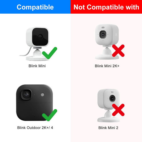 2 Pack Wall Mount for Blink Mini Indoor Camera,Strong Adhesive Camera Mount Base for Blink Mini Indoor Camera,Two Ways Easy Installation, No Drilling or Screw Secured Fixed