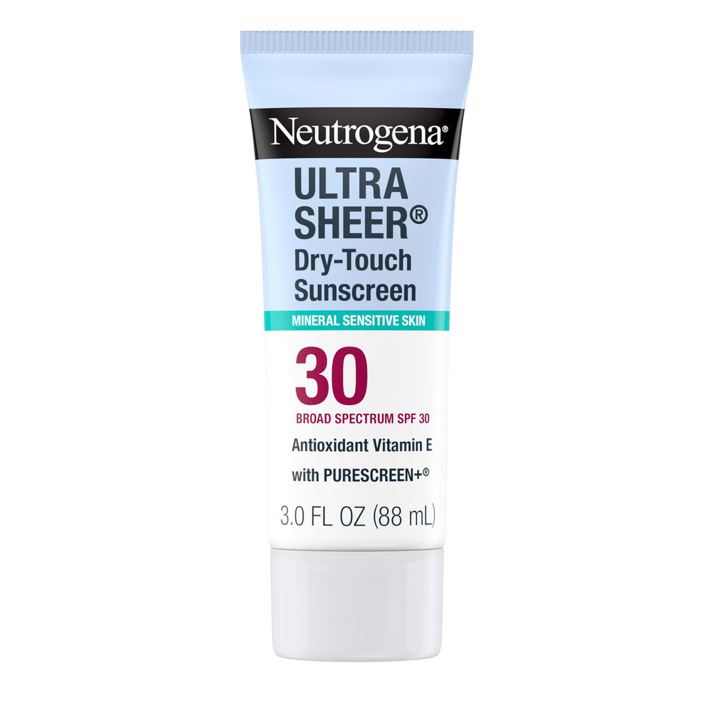Neutrogena, Ultra Sheer Dry-Touch Sunscreen SPF 55 for Face and Body, Lightweight Non Greasy Broad Spectrum Uva/Uvb Protection, No White Cast, Water Resistant (80 Min) Travel Sunscreen Lotion, 88.7 mL
