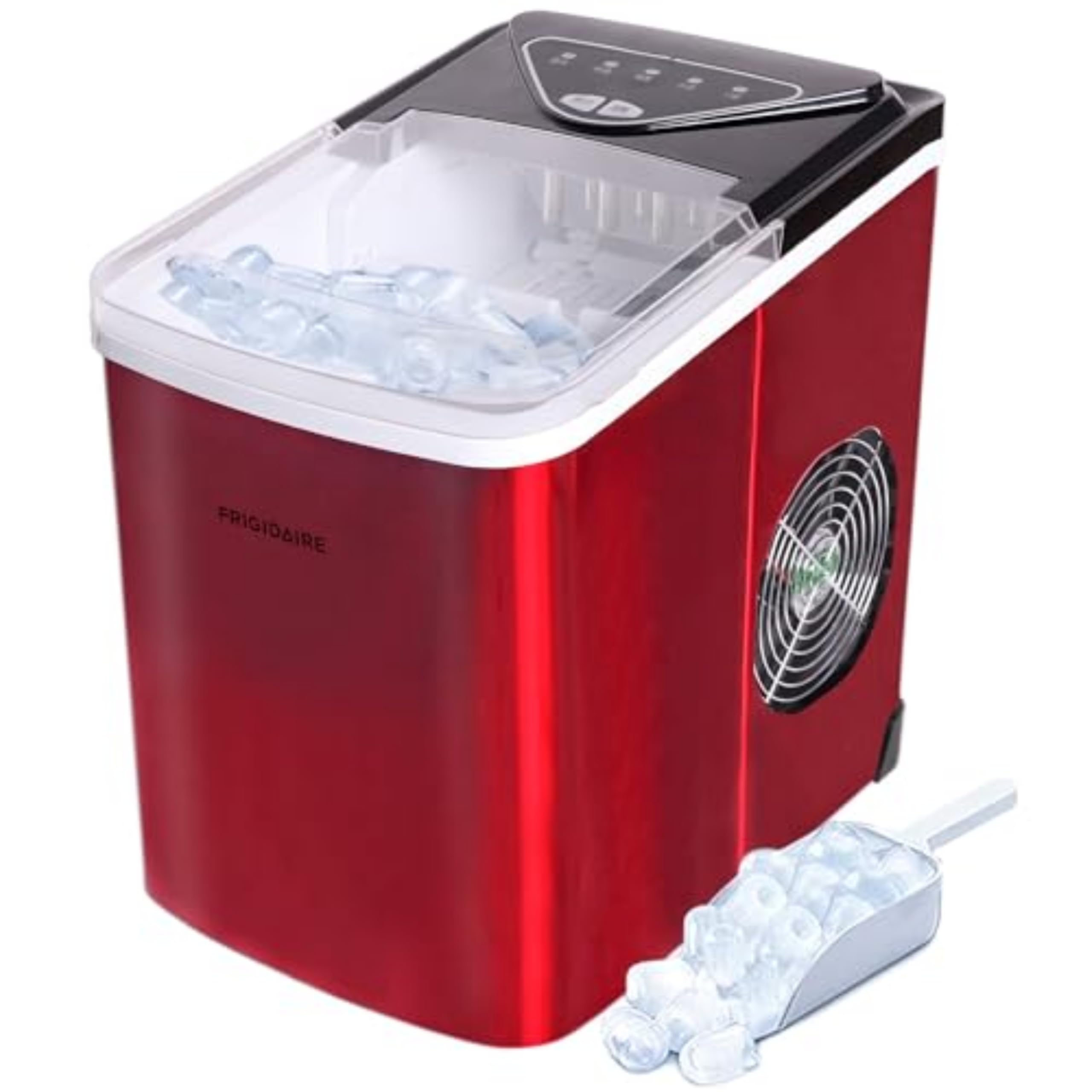 Frigidaire EFIC123-SSBLACK Compact Countertop Ice Maker, 26lbs of Ice per Day, Black Stainless
