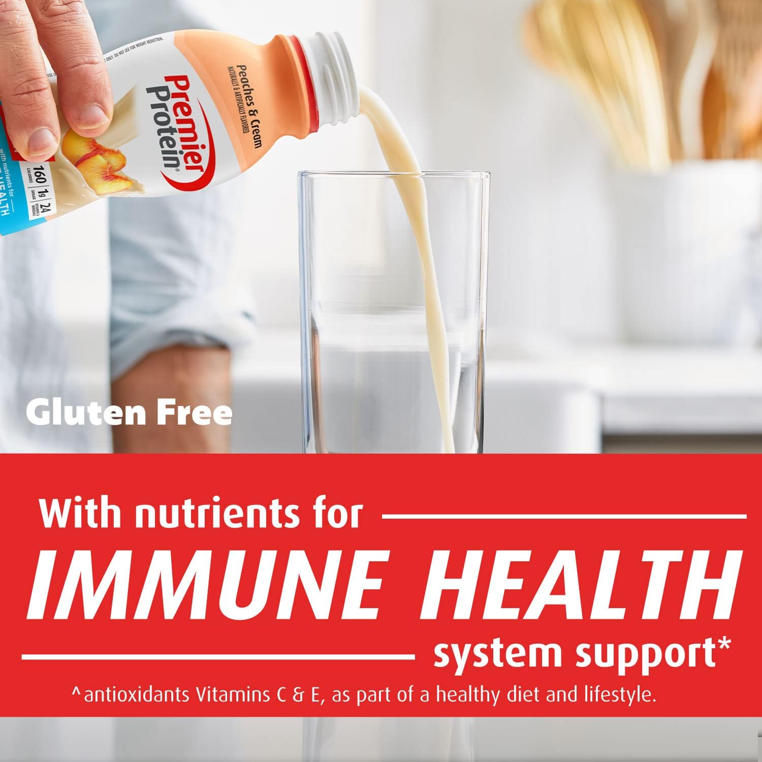Premier Protein Shake 30g Protein 1g Sugar 24 Vitamins Minerals Nutrients Peaches & Cream Chocolate 12 Packs 138 Fl Oz