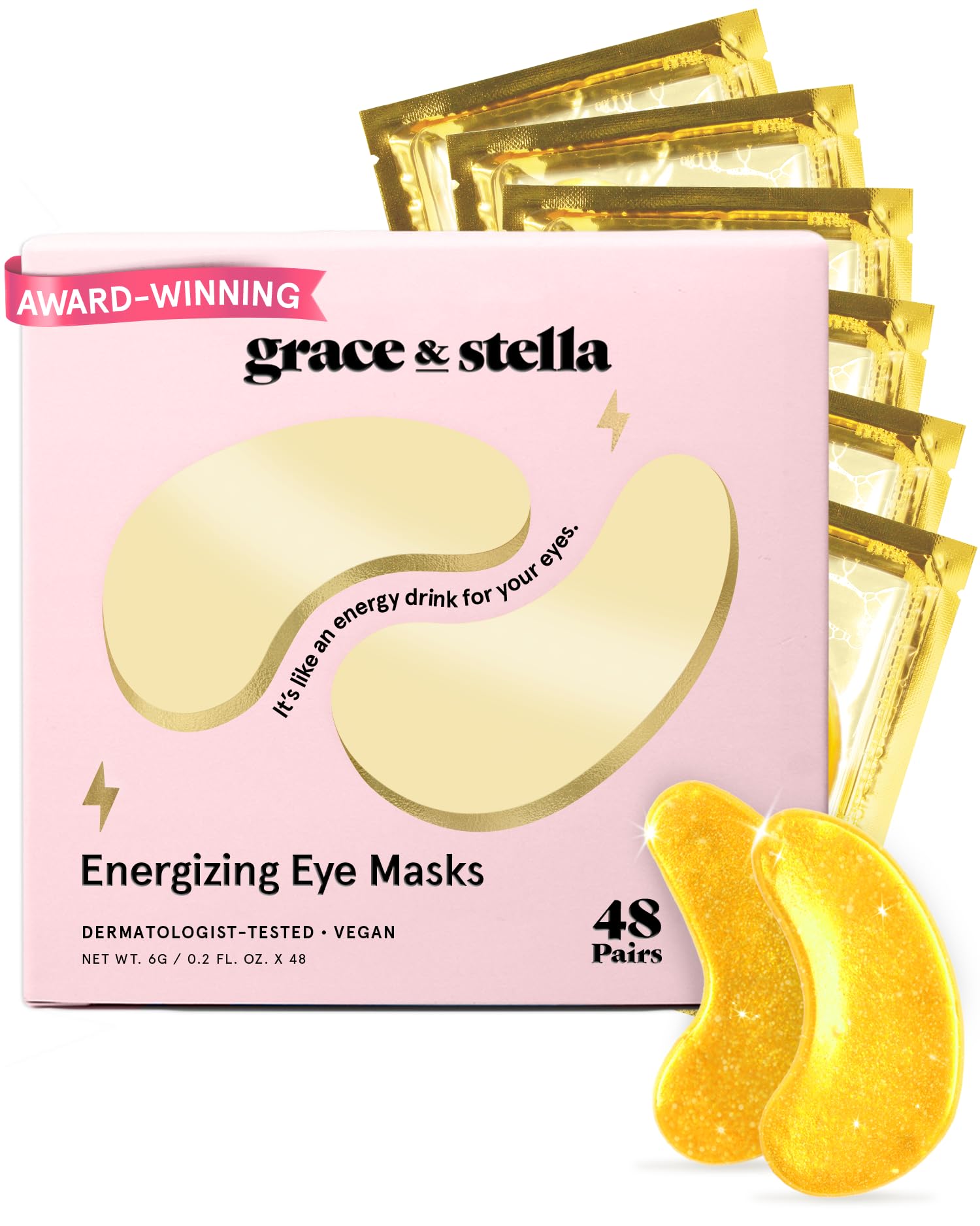 grace & stella Award Winning Under Eye Mask Reduce Dark Circles, Puffy Eyes, Undereye Bags, Wrinkles, Gel Under Eye Patches, Small Gifts for Women, Gifts Under 10 Dollars, Vegan (6 Pairs, Blue)