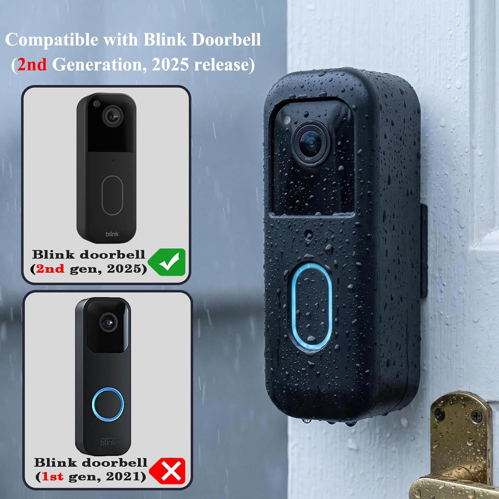 Blink Doorbell Mount, Anti-Theft Blink Video Doorbell Door Mount Bracket, No Drilling, Not Block Motion Sensor, Easy to Install, Fit for Video Doorbell 2nd Gen (Black)