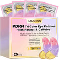 Maskiss PDRN Under Eye Patches (25 Pairs), Tri-Color Eye Gel Pads with Retinol Caffeine, Eye Masks for Dark Circles Puffy Eyes Wrinkles, Collagen Self Care Gifts for Women