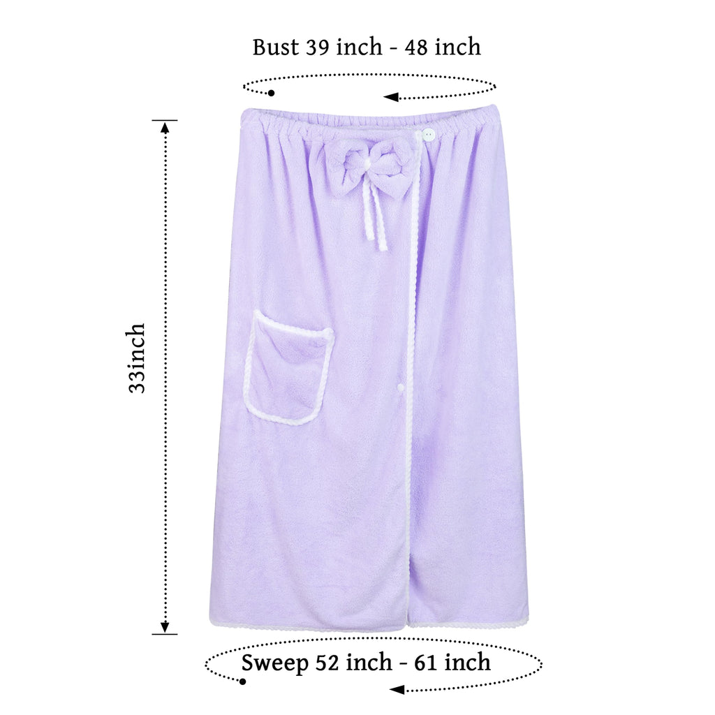 Towel Wrap Women Shower Robe Adjustable Closure Bathrobe with Hair Drying Towel & Spa Wraps
