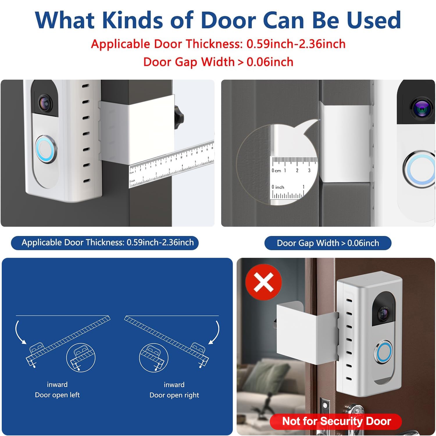 KIMILAR Anti-Theft Video Doorbell Mount Compatible with Ring/Blink Wireless Video Doorbell, Adjustable Mounting Bracket Accessories for Houses, Apartments, Businesses, Not for Blink 2nd Gen