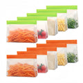 PABCK 9 Pcs Reusable Silicone Produce Freezer Bags Self Seal Green 3S+3M+3L | Stand Up Freezer Food Storage Bags Leakproof Resealable Bag for Sandwich Smell Proof Fridge Organization for Lunch Travel