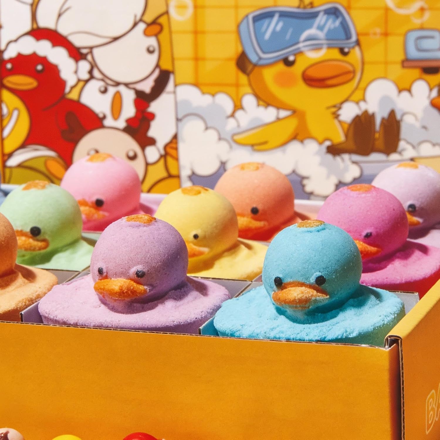 12pcs Bathbombs for Kids, Bathbombs Gift Set, Handmade Fizzy Bubble Bathbomb with Duck Toys Inside, Natural Bubble Baths Balls to Moisturize Dry Skin, Birthday Christmas Easter Gift for Girls Boys