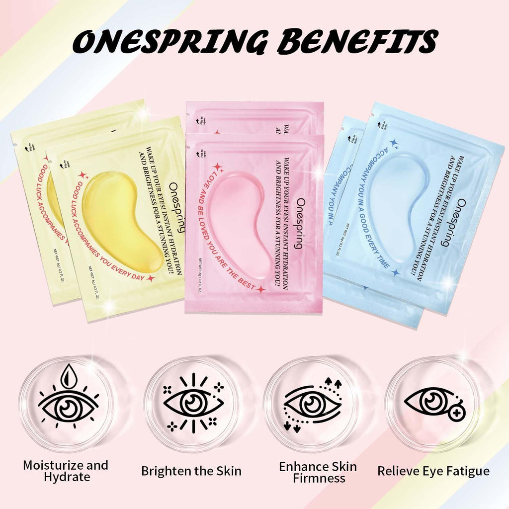 Onespring Eye Masks, Under Eye Patches for Puffiness, Retinol Collagen Eye Gel Pads, Reduce Wrinkles, Eye Bags & Dark circles - Face Mask Skincare, Anti Aging & Moisturizer, 24 Pairs