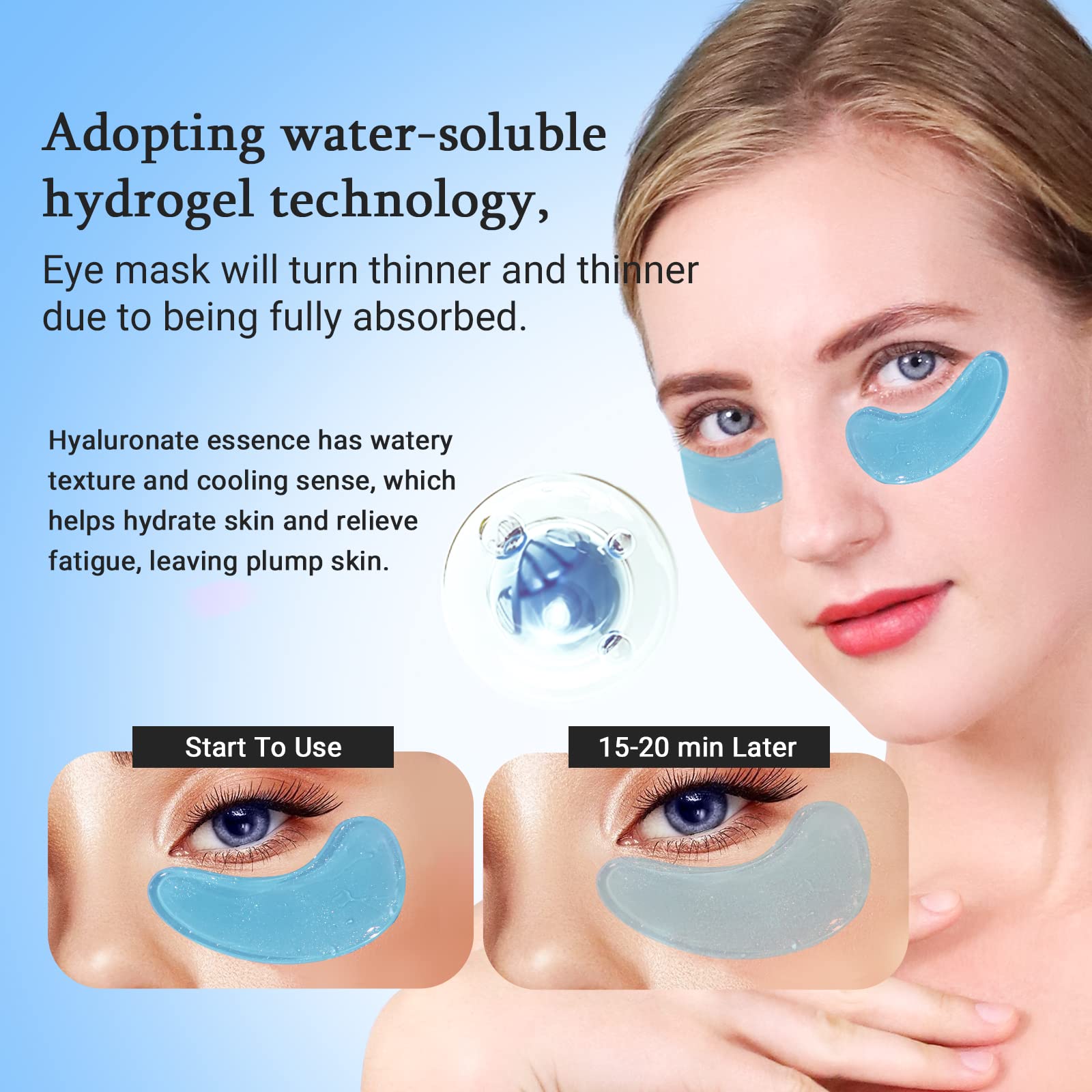 PEAUAMIE Under Eye Patches Collagen and Peptide Eye Mask for Dark Circles and Puffiness,Face Mask Skin Care Products 30 Pairs