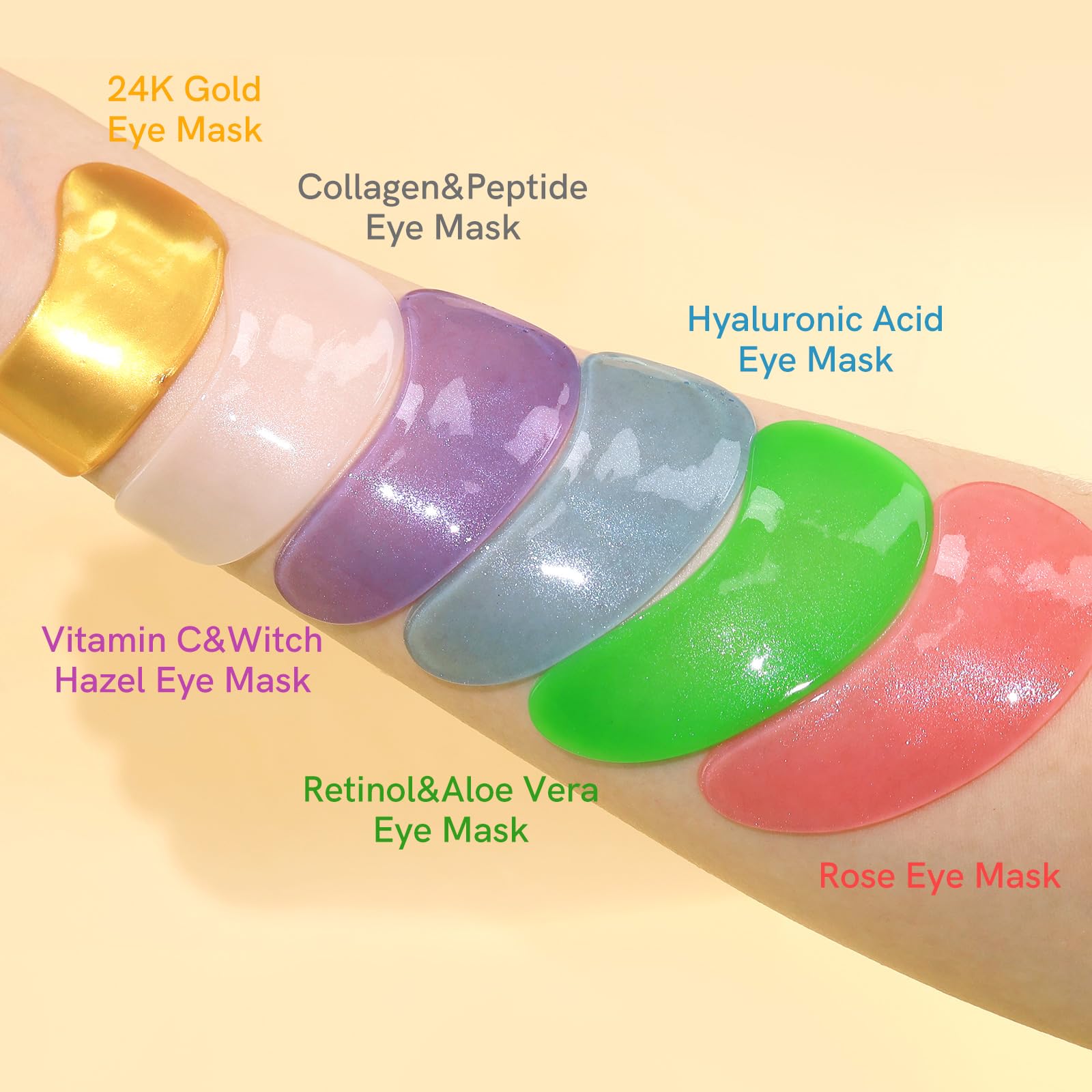 PEAUAMIE Under Eye Patches Collagen and Peptide Eye Mask for Dark Circles and Puffiness,Face Mask Skin Care Products 30 Pairs