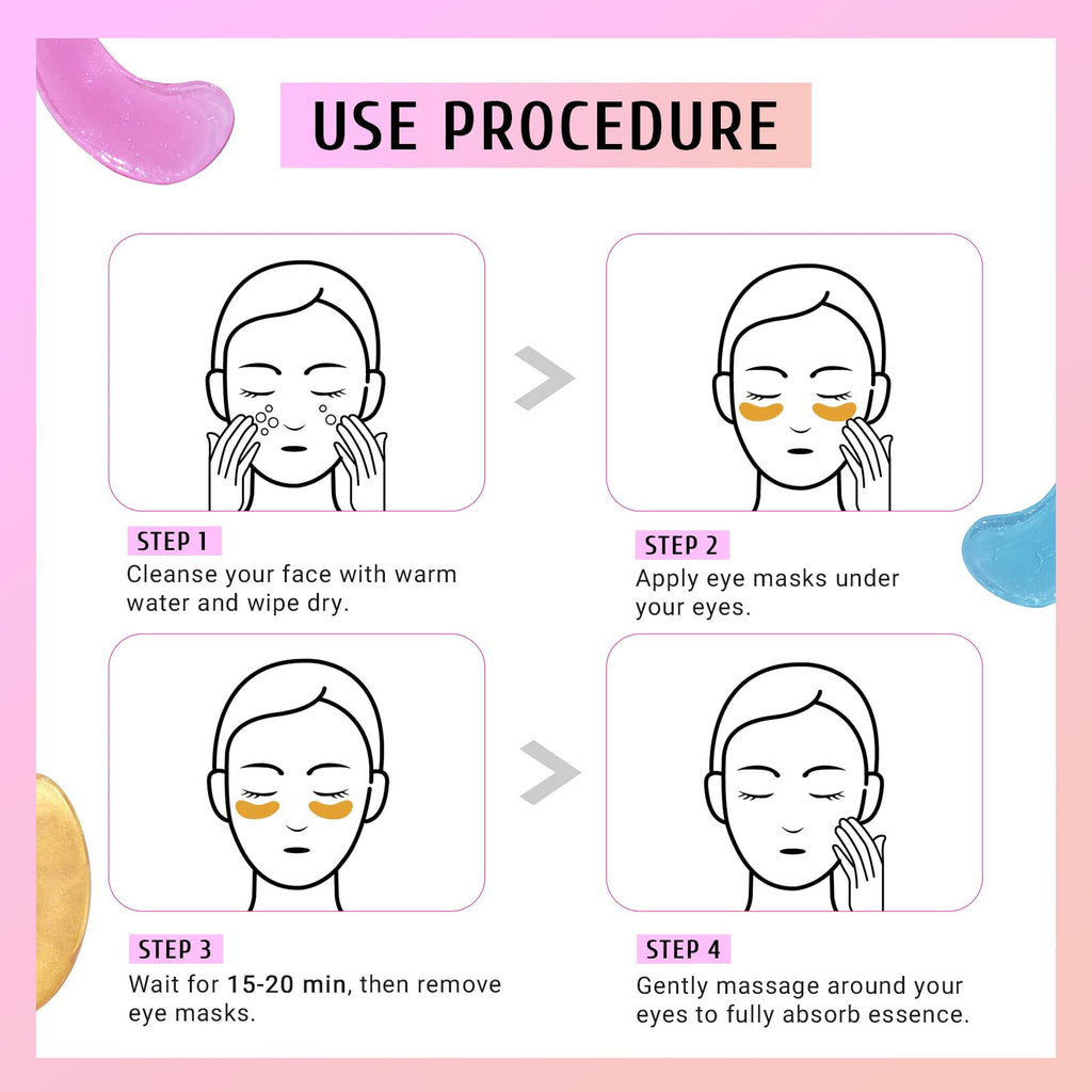 PEAUAMIE Under Eye Patches Collagen and Peptide Eye Mask for Dark Circles and Puffiness,Face Mask Skin Care Products 30 Pairs