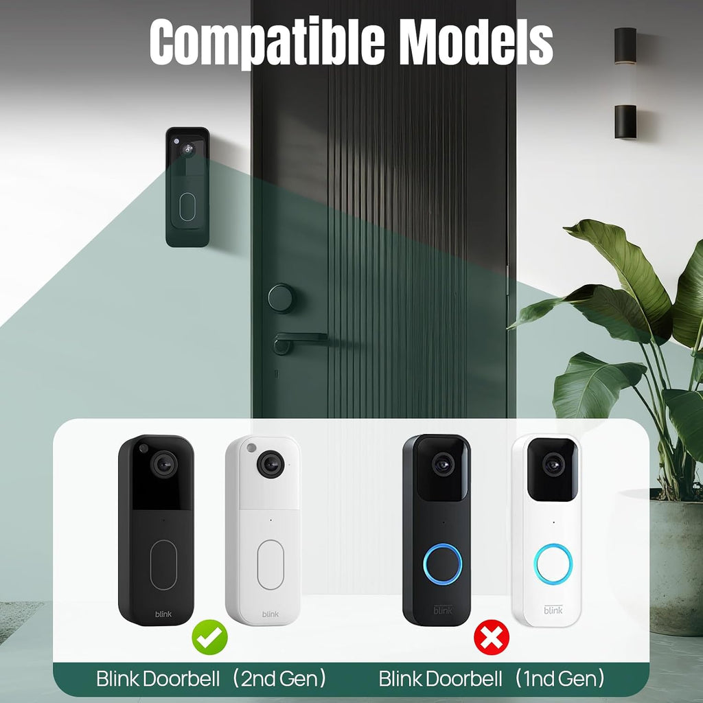 Blink Doorbell Camera Mount for 2nd Gen 2025 (newest model) 0-45° Adjustable Angle Anti-Theft Mount, No-Drill Easy Installation, Holder Compatible with Blink Video Doorbell Gen 2