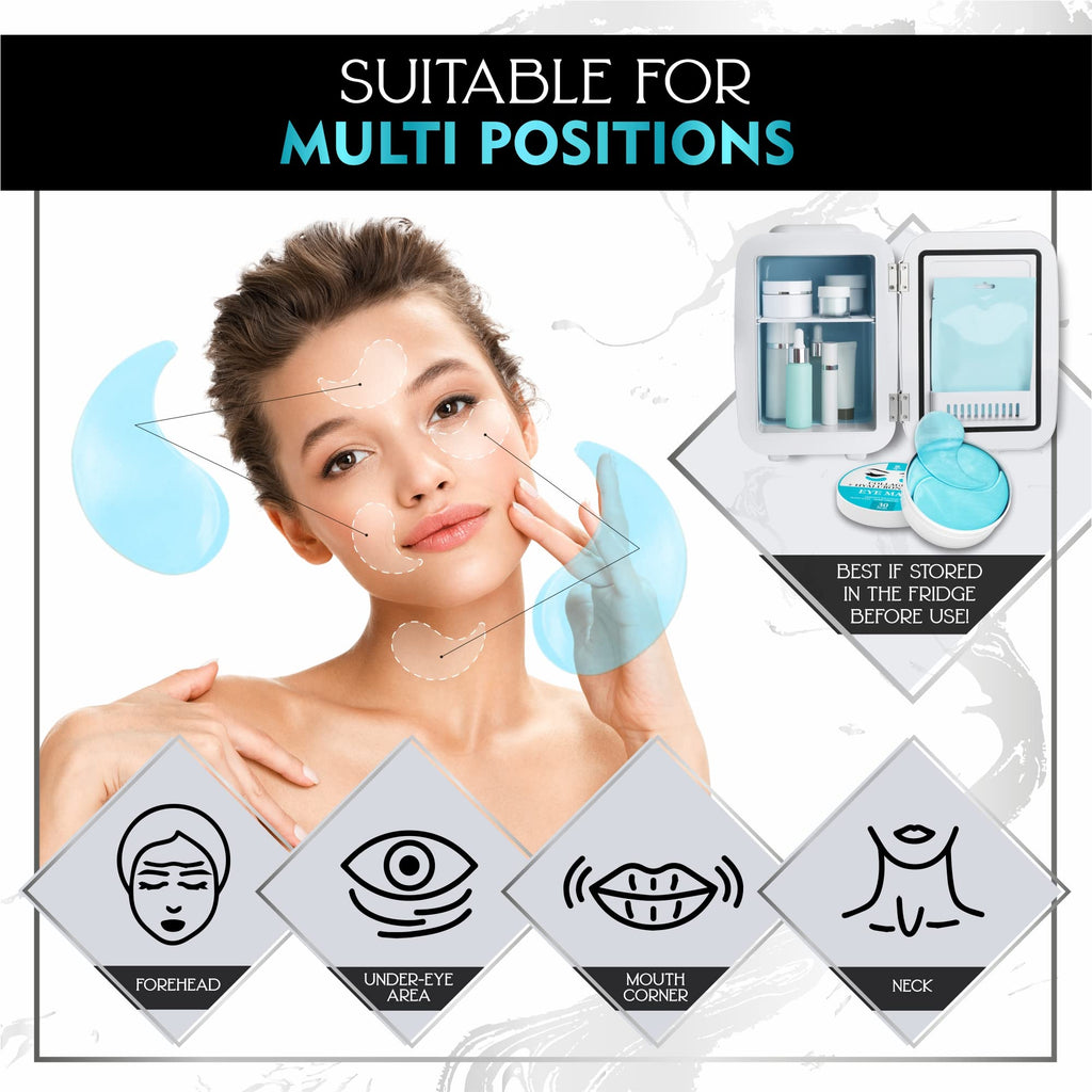 Under Eye Mask for Puffy Eyes, Dark Circles, Eye Bags, Puffiness, Wrinkles with Collagen - Hydrating - Green Tea Skincare - Anti-Aging Eye Patch Treatment Masks - 60 Under Eye Gel Pads