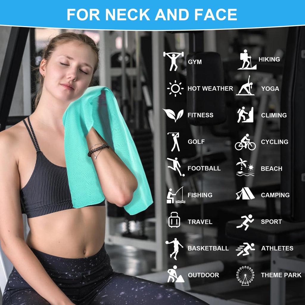 4 Pack Cooling Towels for Neck and Face(40"x12"), Cooling Neck Wraps, Ice Towel for Hot Weather, Soft Breathable Gym Towel, Cool Towel for Workout, Camping, Yoga, Sport, Running