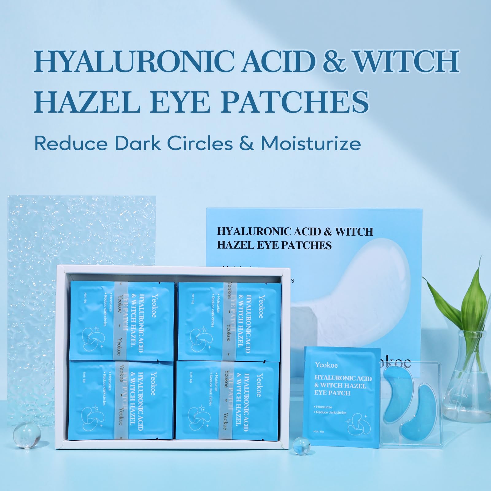 Yeokoe Under Eye Patches for Dark Circles,Eye Mask for Puffy Eyes With Collagen,Retinol,Vitmin C,Hyaluronic Acid and Niacinamide Face Masks Skincare Spa Gifts for Woman 20Pairs