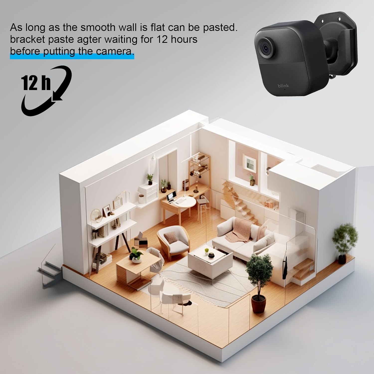 3-Pack Blink Camera Adhesive Wall Mount for Blink Mini/Blink Mini 2 / Blink Outdoor 4 / Blink/Blink Indoor Camera/Ring Indoor Camera（Adhesive mounting and Screw mounting）