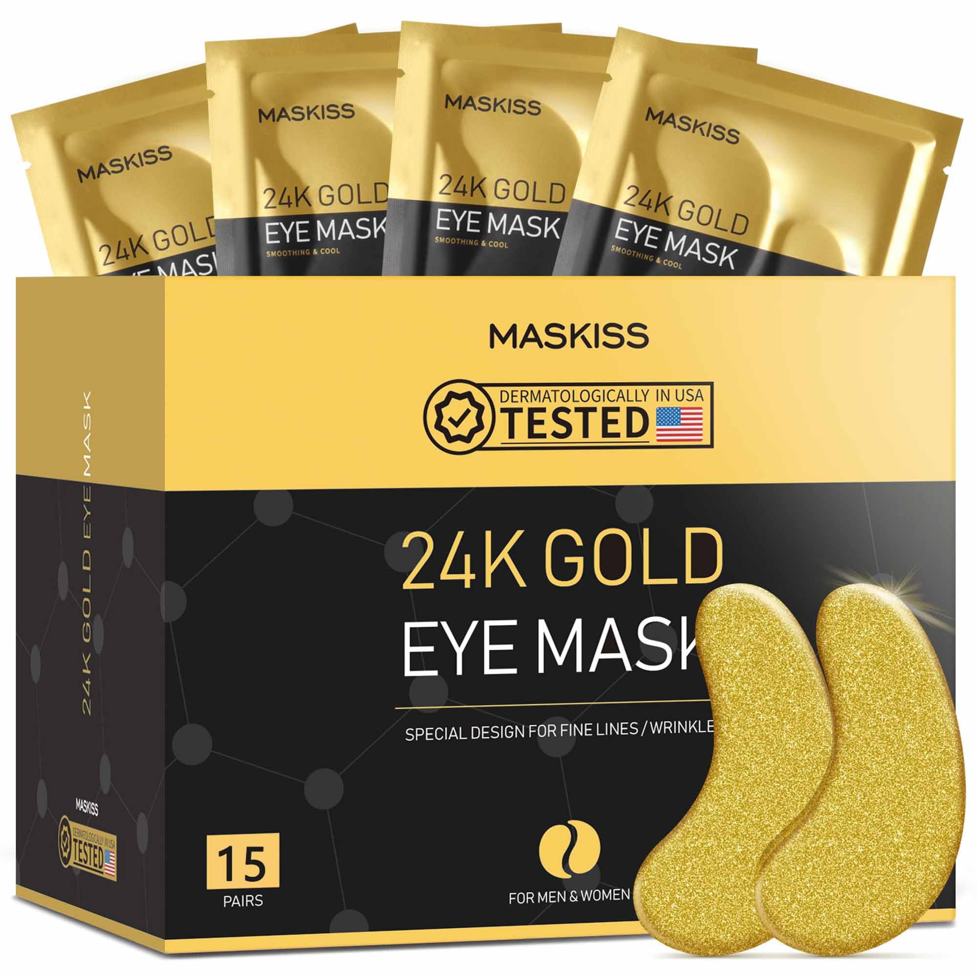 Maskiss Under Eye Patches (50 Pairs), Hyaluronic Acid Eye Masks for Dark Circles Puffy Eyes Undereye Bags, Collagen Eye Patches for Wrinkles and Hydrate, Skin Care Gift for Her