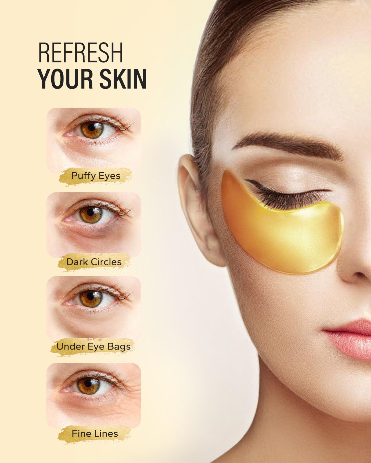 Maskiss Under Eye Patches (50 Pairs), Hyaluronic Acid Eye Masks for Dark Circles Puffy Eyes Undereye Bags, Collagen Eye Patches for Wrinkles and Hydrate, Skin Care Gift for Her