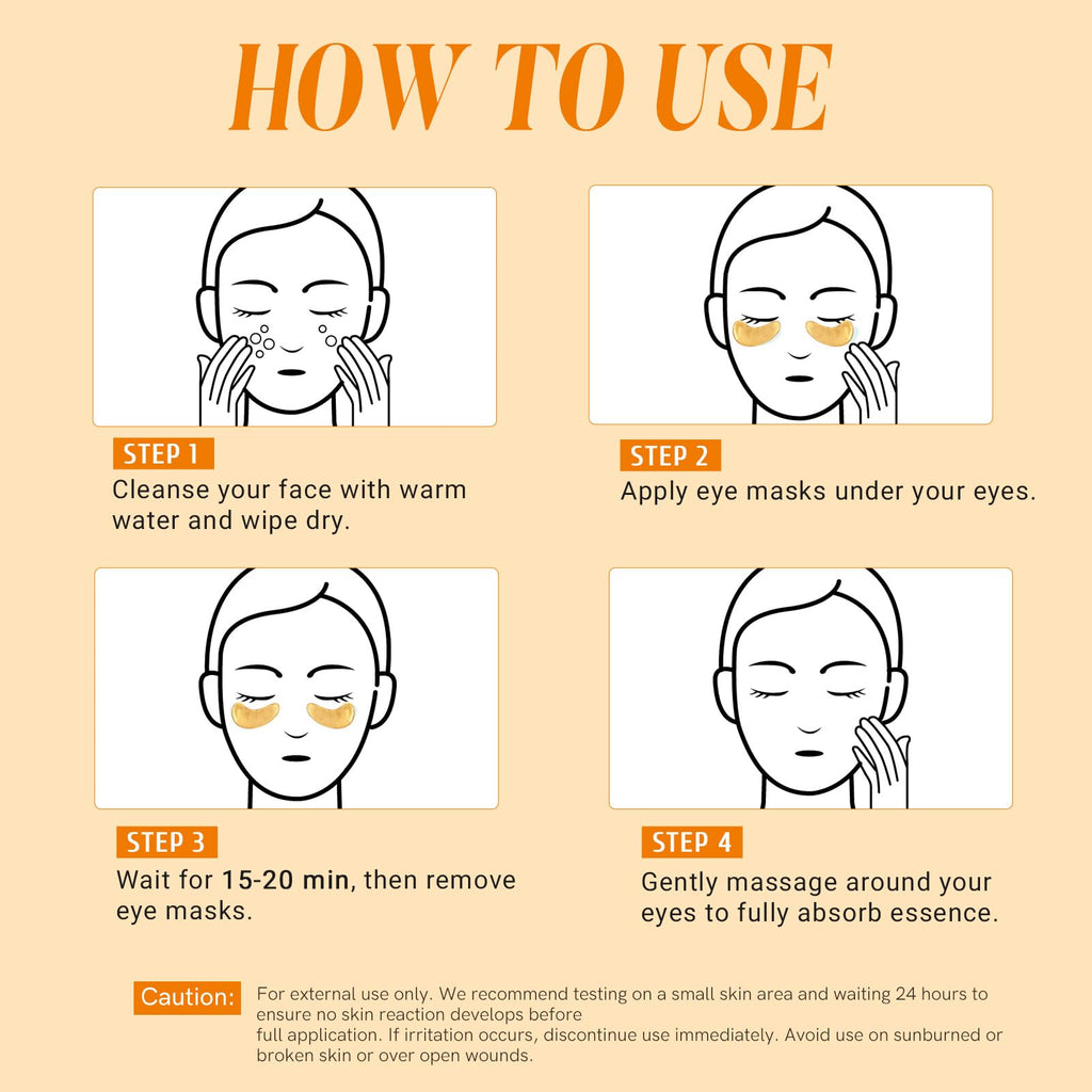 PEAUAMIE Under Eye Patches Collagen and Peptide Eye Mask for Dark Circles and Puffiness,Face Mask Skin Care Products 30 Pairs