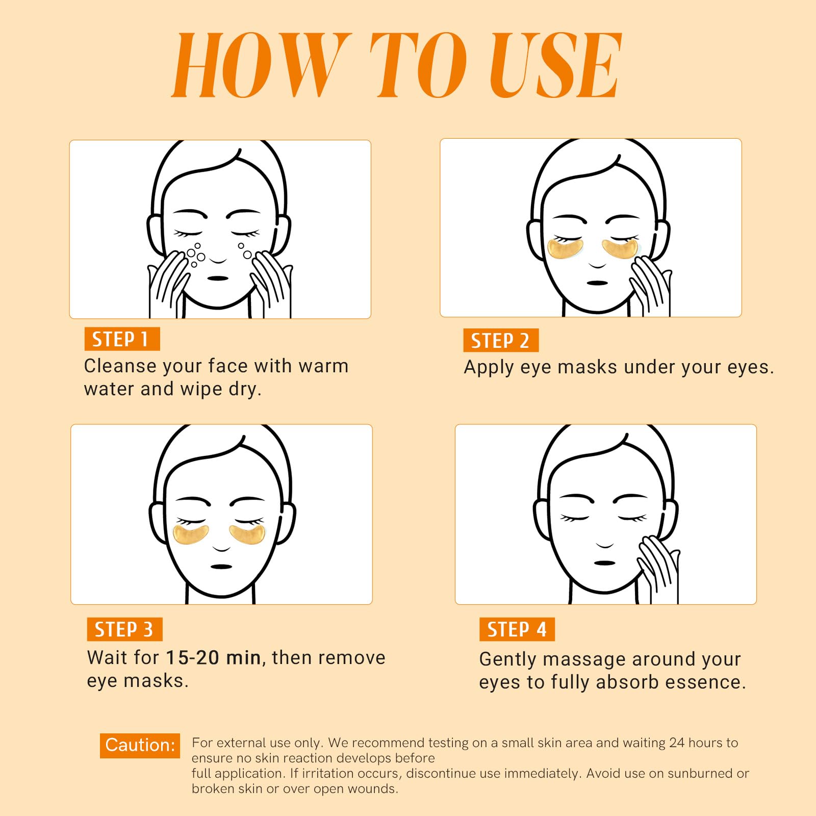 PEAUAMIE Under Eye Patches Collagen and Peptide Eye Mask for Dark Circles and Puffiness,Face Mask Skin Care Products 30 Pairs