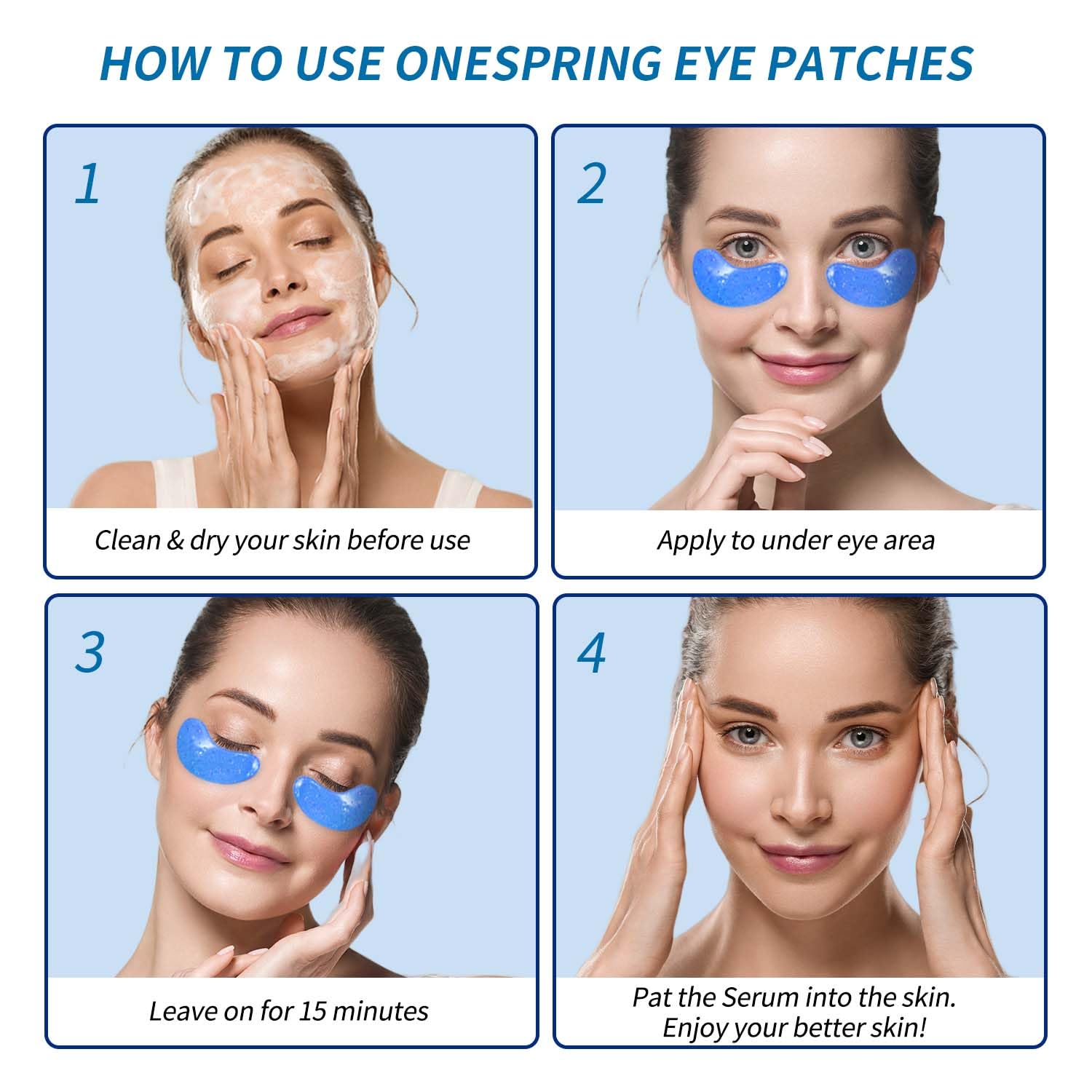 Onespring Eye Masks, Under Eye Patches for Puffiness, Retinol Collagen Eye Gel Pads, Reduce Wrinkles, Eye Bags & Dark circles - Face Mask Skincare, Anti Aging & Moisturizer, 24 Pairs