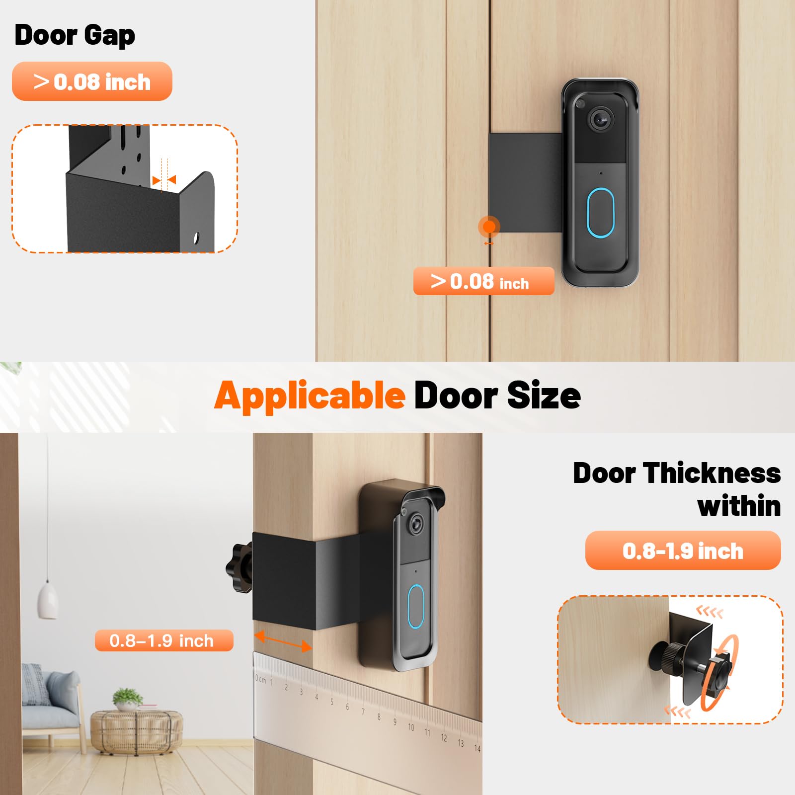 Blink Doorbell Mount, 2nd Gen Anti-Theft Blink Doorbell Camera Mount | For Blink Video Doorbell 1st & 2nd Gen, No Block Sensor & Night Vision, Doorbell Camera Mount Bracket with Rain Cover