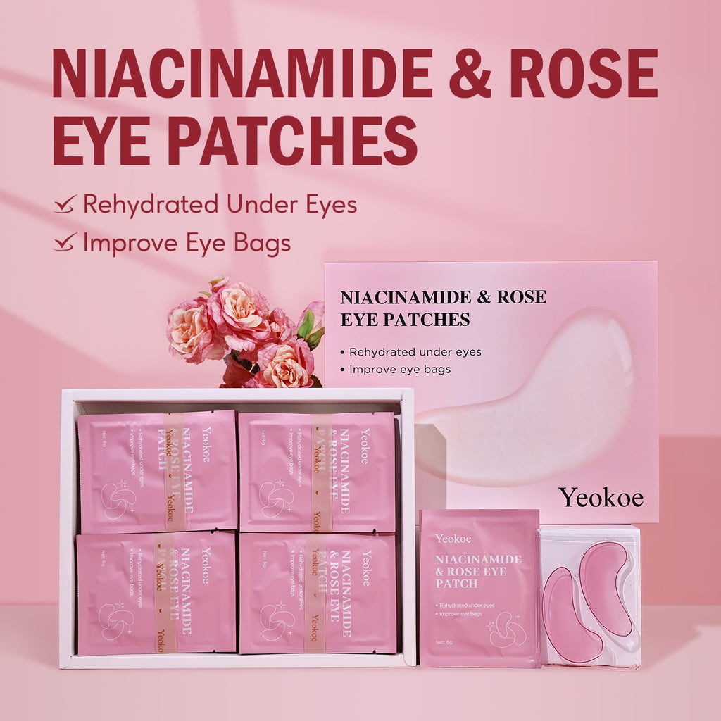 Yeokoe Under Eye Patches for Dark Circles,Eye Mask for Puffy Eyes With Collagen,Retinol,Vitmin C,Hyaluronic Acid and Niacinamide Face Masks Skincare Spa Gifts for Woman 20Pairs