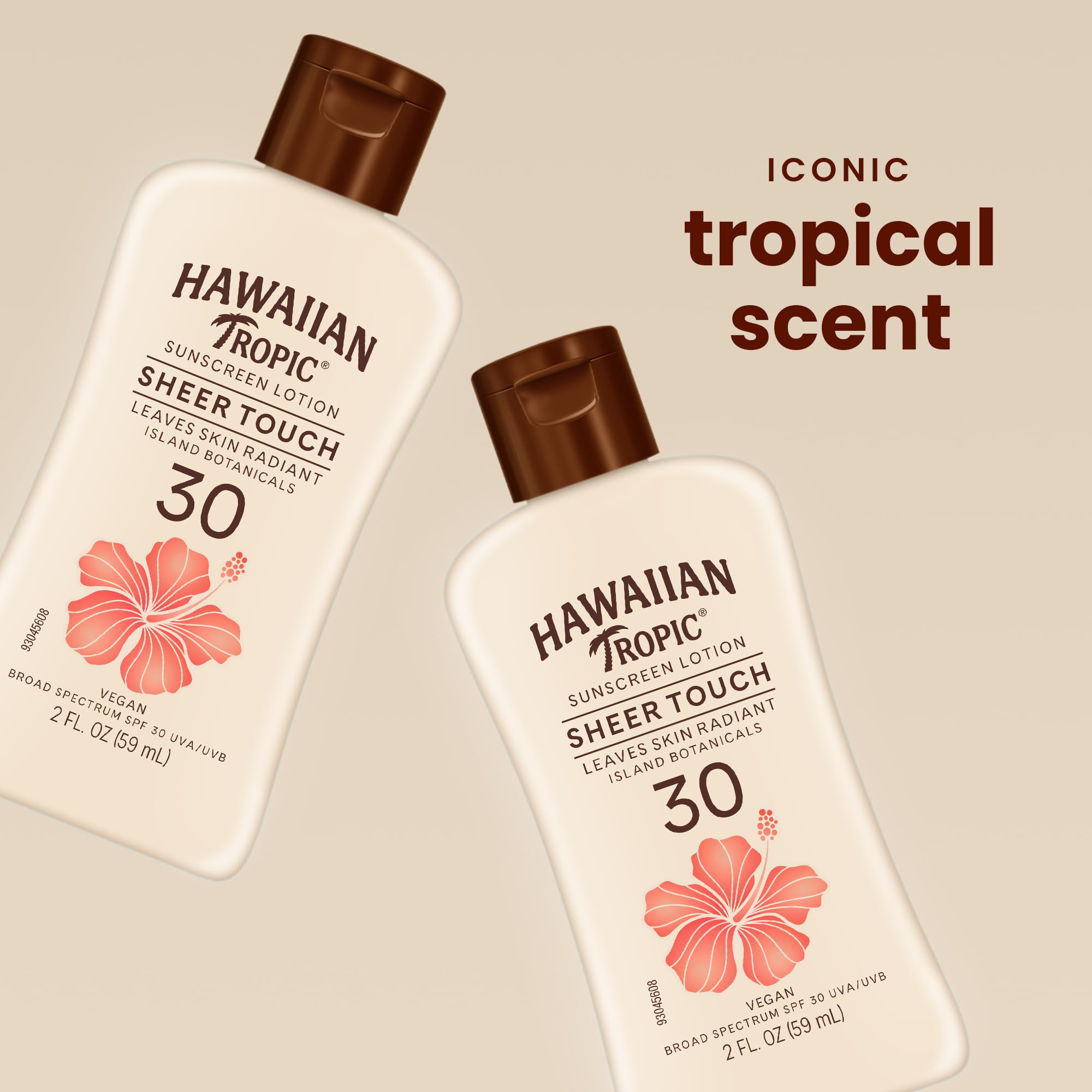 Hawaiian Tropic Sheer Touch Ultra Radiance Lotion Sunscreen SPF 50, 8 Fl Oz Twin Pack, Hawaiian Tropic Sunscreen SPF 50, Sunblock, Oxybenzone Free Sunscreen, Body Sunscreen Pack, 8 Fl Oz each
