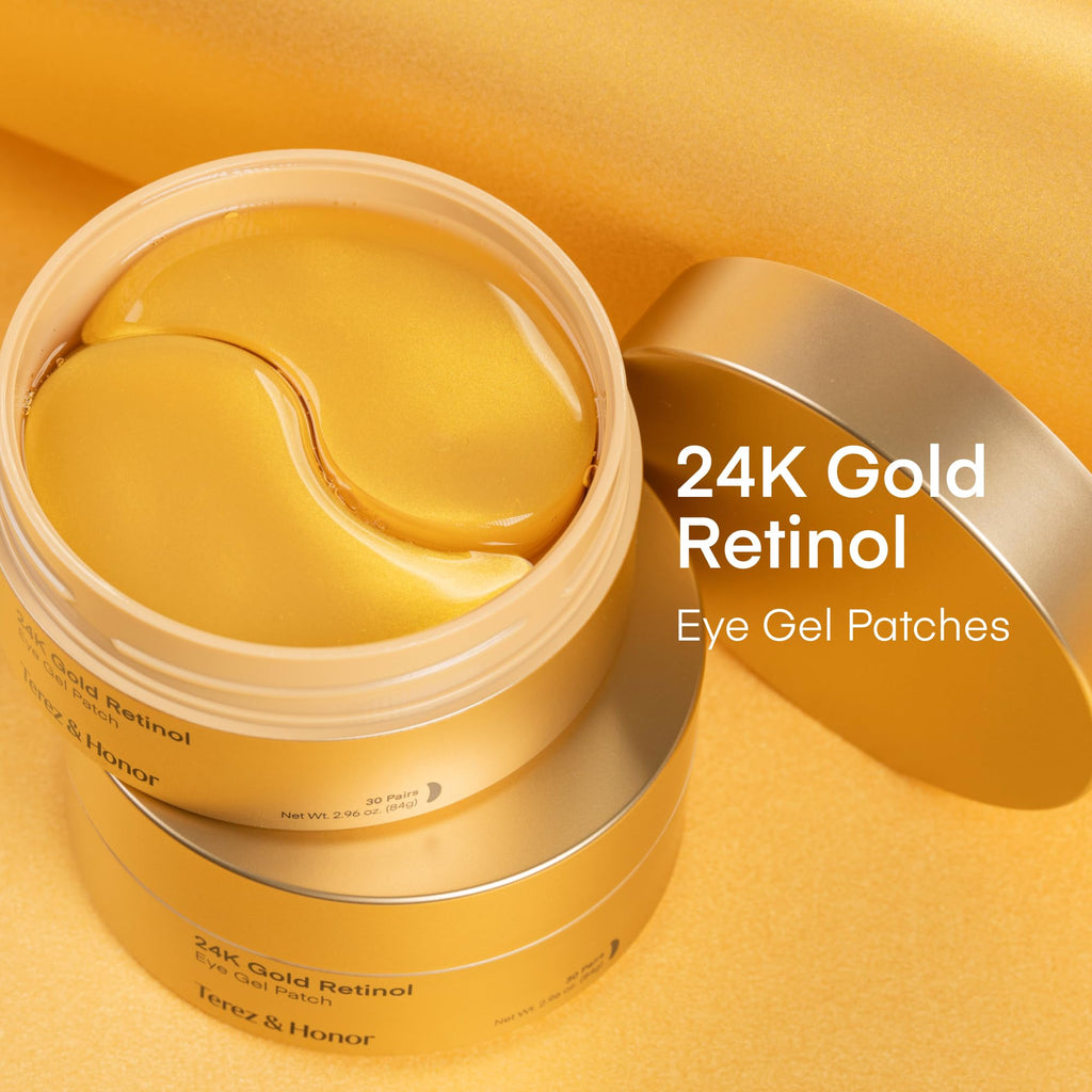 TEREZ & HONOR Peptide Collagen Under Eye Patches - 60 Korean Firming, Glowing & Hydrating Hydrogel Mask for Puffy Eyes, Dark Circles, Wrinkles, Fine Lines, Undereye Bags - Anti-Aging Eye Gel Pads