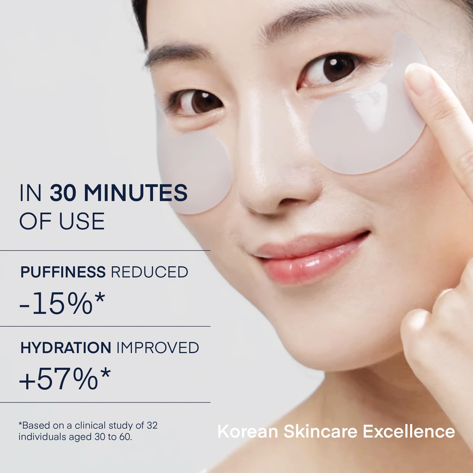 TEREZ & HONOR Peptide Collagen Under Eye Patches - 60 Korean Firming, Glowing & Hydrating Hydrogel Mask for Puffy Eyes, Dark Circles, Wrinkles, Fine Lines, Undereye Bags - Anti-Aging Eye Gel Pads