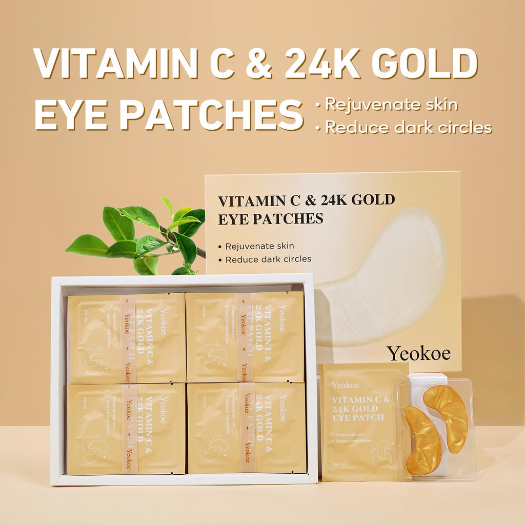 Yeokoe Under Eye Patches for Dark Circles,Eye Mask for Puffy Eyes With Collagen,Retinol,Vitmin C,Hyaluronic Acid and Niacinamide Face Masks Skincare Spa Gifts for Woman 20Pairs