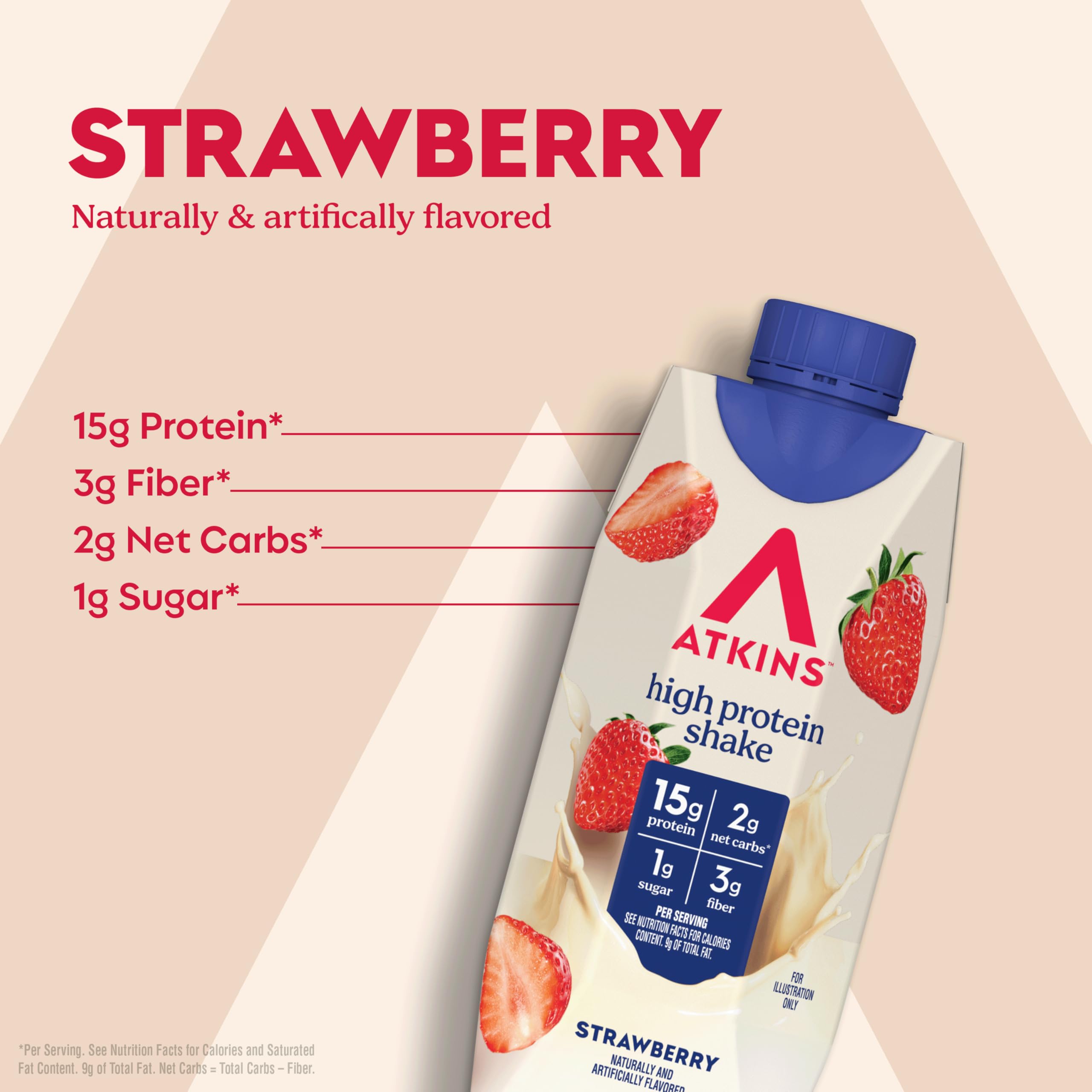 Atkins Chocolate Banana Protein-Rich Shake. With B Vitamins and Protein. Made with Real Fruit. Keto-Friendly and Gluten Free, 11 Fl Oz (Pack of 12)
