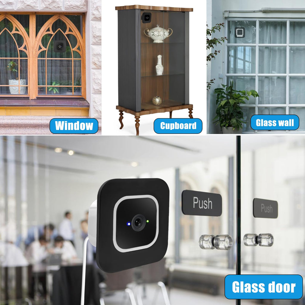 2 Pack Window Mount Compatible with Blink Mini Indoor, Secured Camera Glass Wall Holder for Single Pane Glass Windows/Doors for Outside Security Monitoring,White