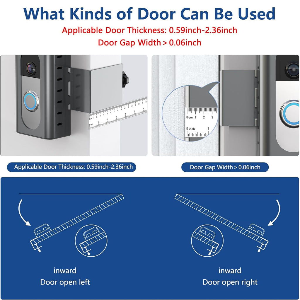 KIMILAR Anti-Theft Video Doorbell Mount Compatible with Ring/Blink Wireless Video Doorbell, Adjustable Mounting Bracket Accessories for Houses, Apartments, Businesses, Not for Blink 2nd Gen